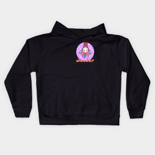 Cute jester with text Kids Hoodie